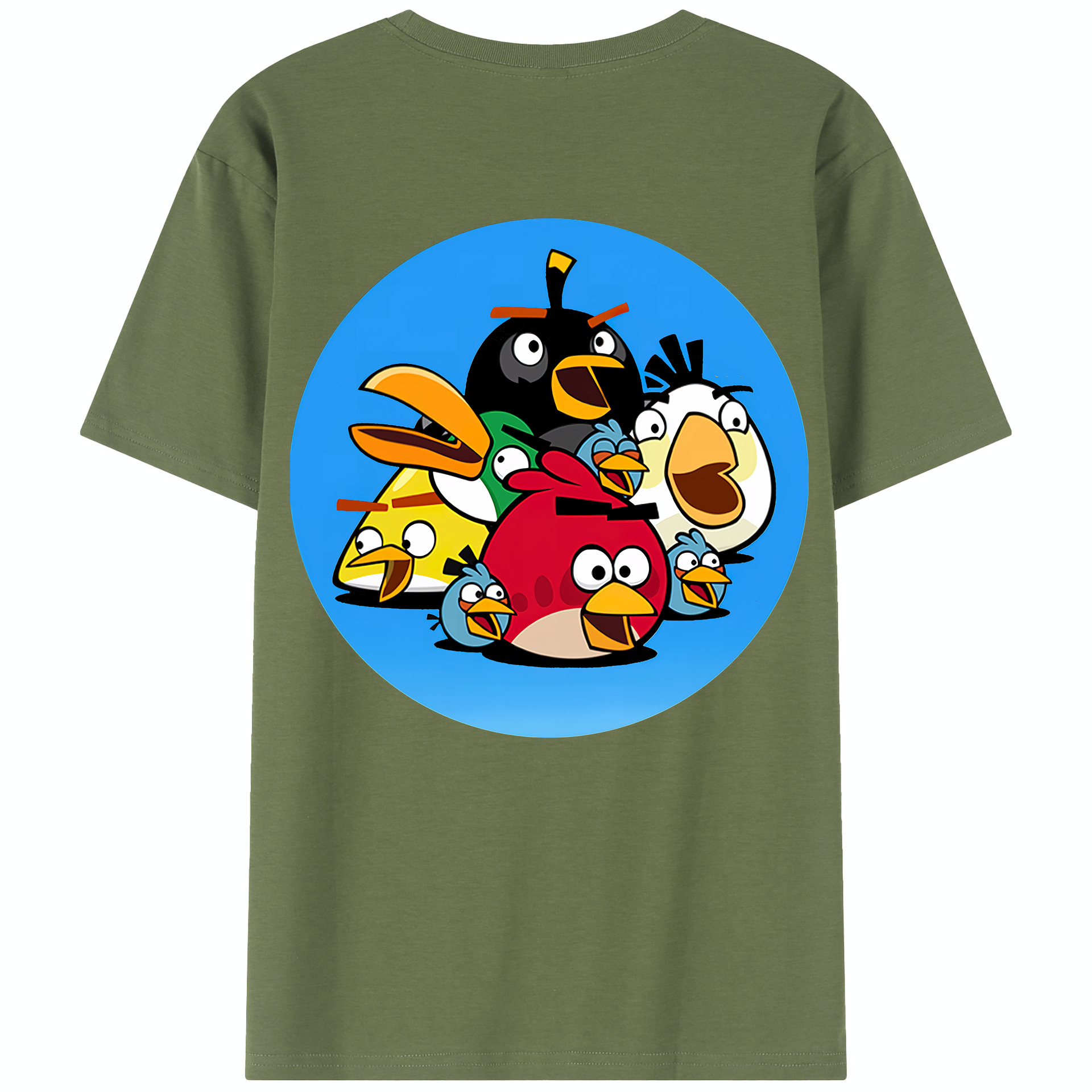 （画像用） Angry Birds アングリーバード 綿100％半袖Tシャツ（背面プリント）